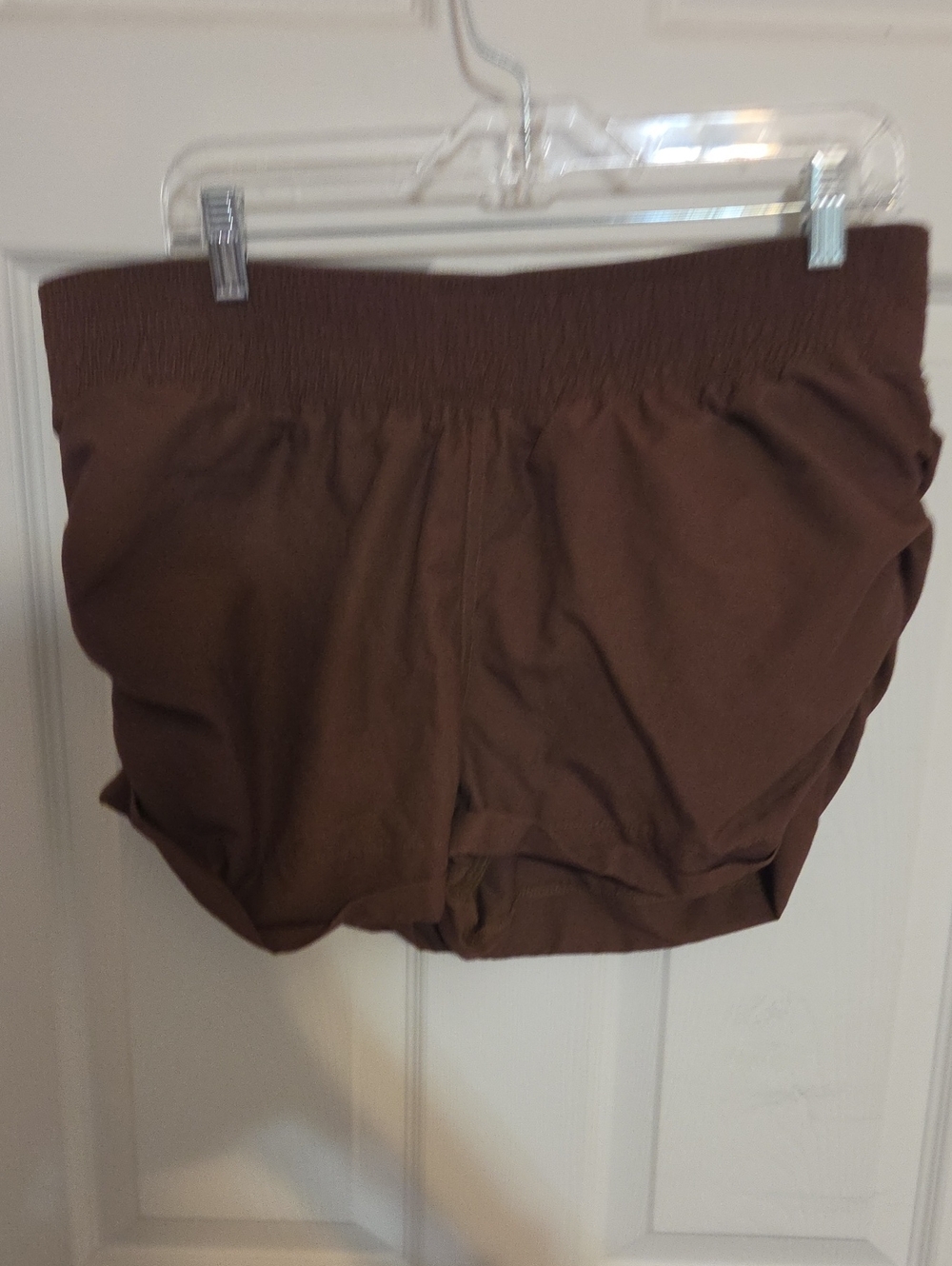Free People Brown Elastic-Waist Athletic Shorts